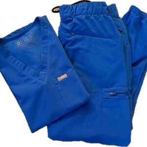 Figs Royal Blue Scrub Set